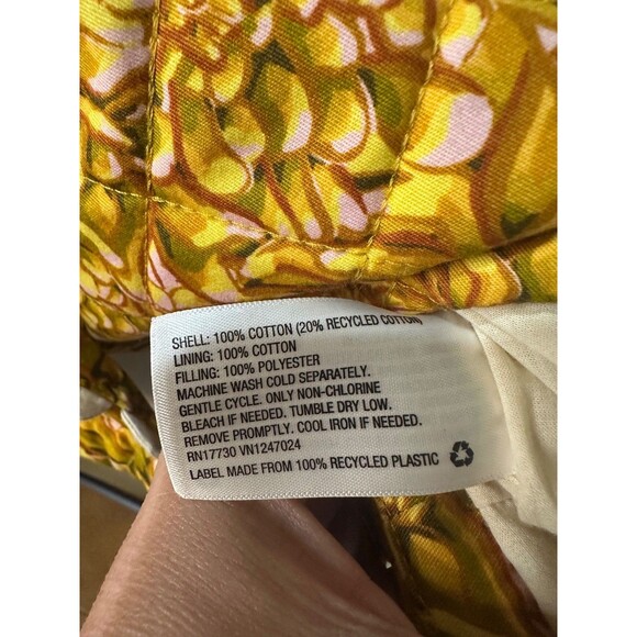 Kika Vargas Target Print Jacket 1X Womens Quilted Floral Golden Mum - Picture 6 of 7